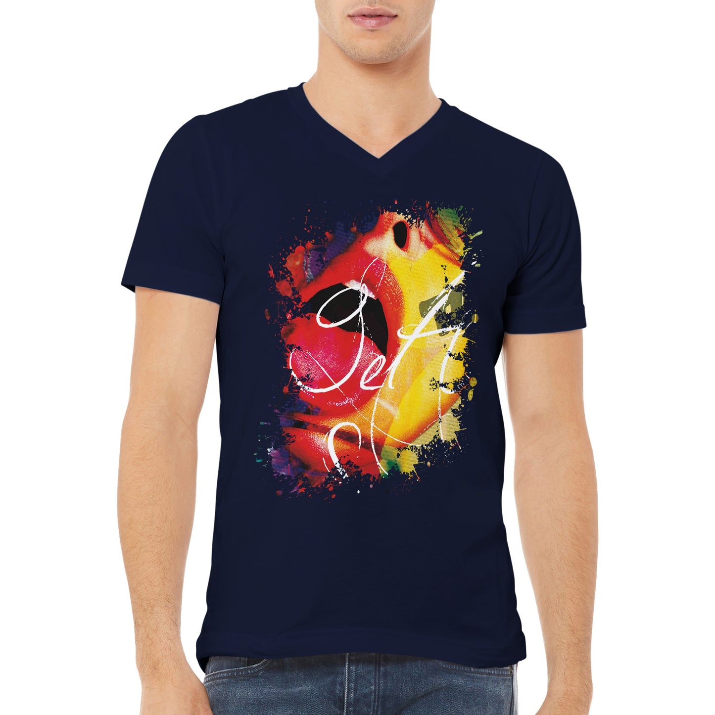 TeeFabs SPLASH - Open mouth - Premium Unisex V-Neck T-shirt